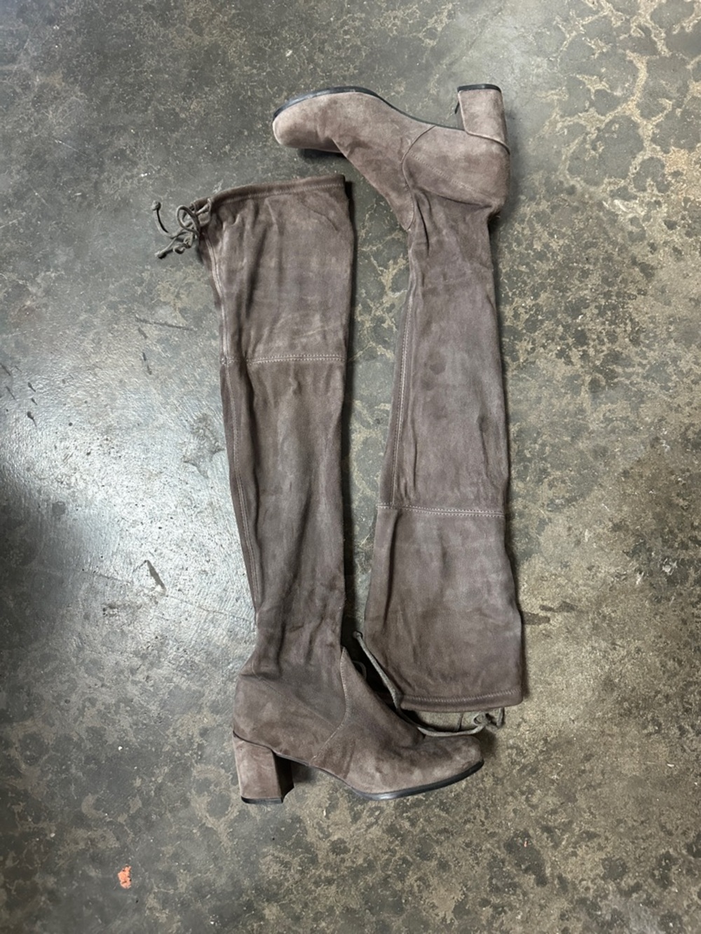Stuart Weitzman Taupe Suede Over-the-Knee Boots